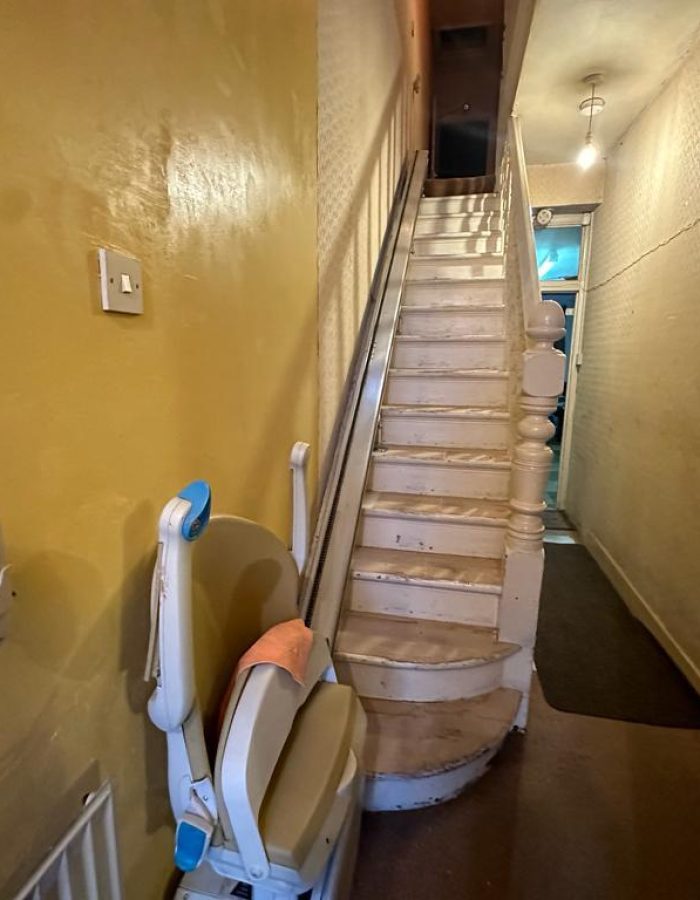 House clearance view of empty staircase